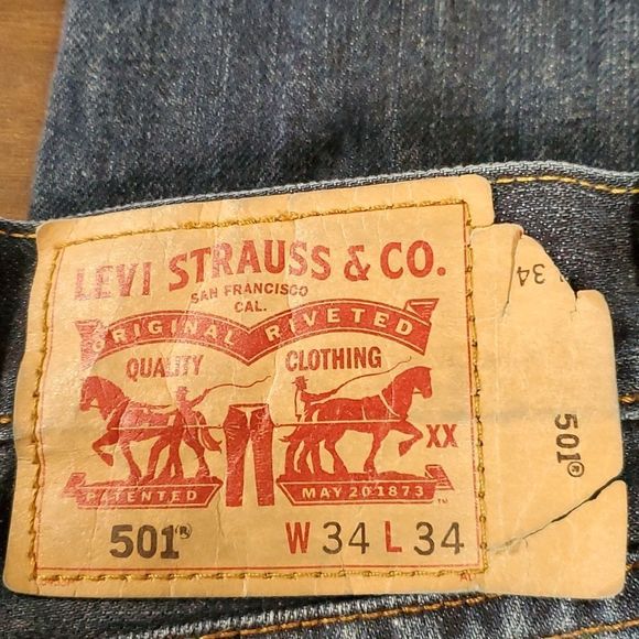 Men's Levi's 501‎ Buttonfly Straight Jeans 34 x 34 - Picture 9 of 15
